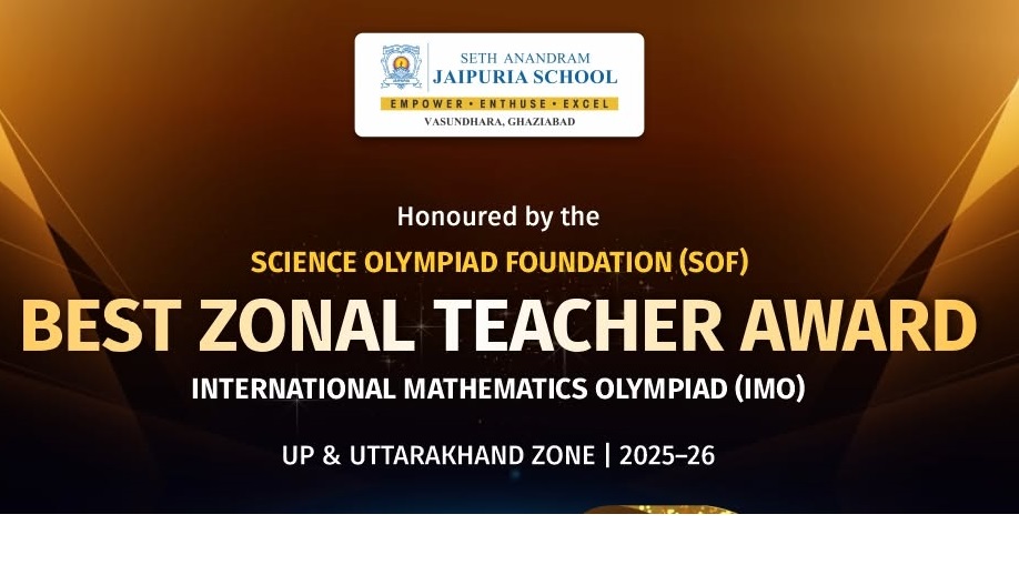 Ms. Pooja Nayyar Honoured with SOF Best Zonal Teacher Award