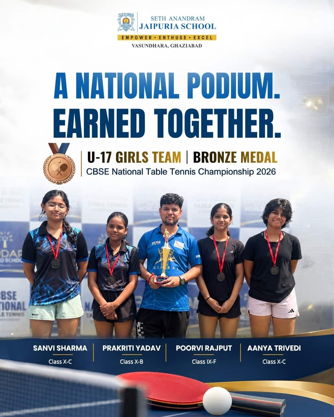 Jaipuria Vasundhara Wins Bronze at CBSE Nationals 2026
